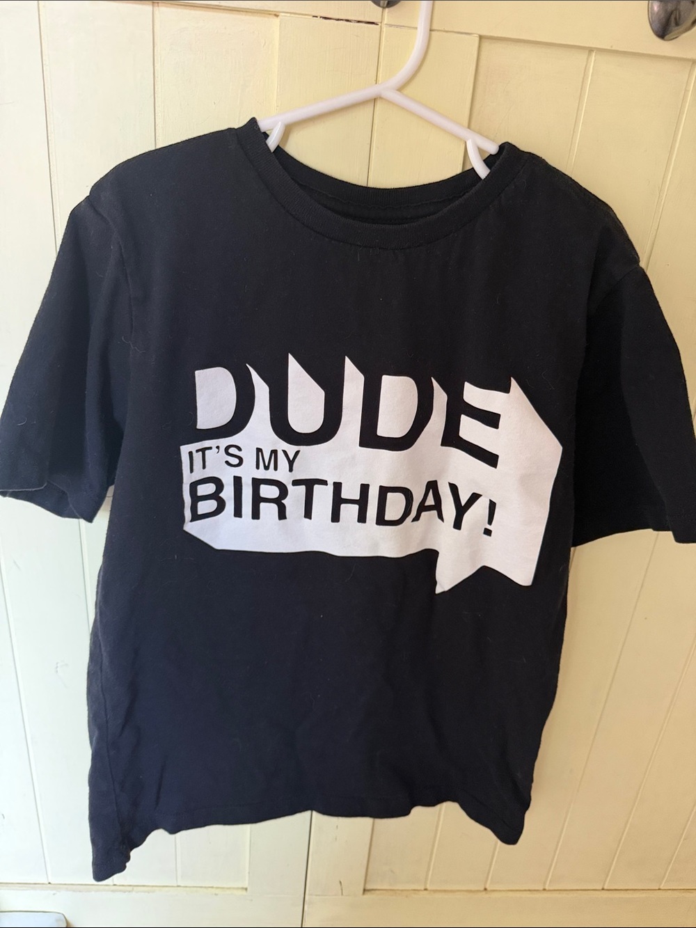 Children’s Place Black Tee with White 'Dude It's My Birthday!' Graphic